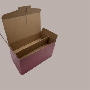 Segreto Scatola in Carta Seta Bordeaux Porta 4 Bottiglie Orizzontali 325x175x180 mm 10 pezzi