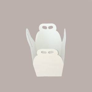 Scatola per Confezione Regalo Porta Piccolo Panettone da 100gr in Cartoncino Fibra Bianco 10x10x10 cm 20 Pezzi