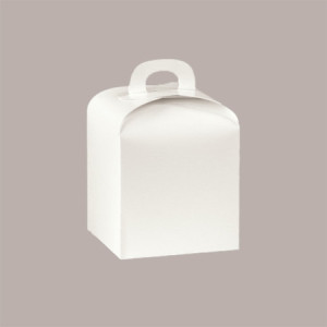 Scatola per Confezione Regalo Porta Piccolo Panettone da 100gr in Cartoncino Fibra Bianco 10x10x10 cm 20 Pezzi [5350d9d9]