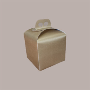 Scatola per Confezione Regalo Porta Panettone Alto da 500 o 750gr  in Cartoncino Avana 160x160H140mm 10 Pezzi [e67fe946]