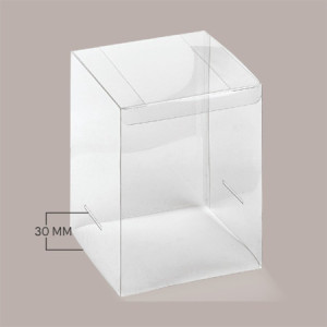 Scatola Trasparente Espositiva con Fondo Carta H30 mm Bianco Effetto Fibra 210x210H250mm 5 Pezzi [4c281d2c]