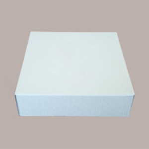 Scatola Trasparente Espositiva con Fondo Carta H30 mm Bianco Effetto Fibra 210x210H250mm 5 Pezzi [49785a32]