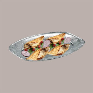 Vassoio Ovale in Alluminio per Alimenti V350G 550x360 10 Pezzi