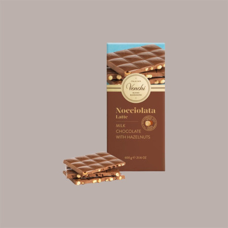 Maxi Tavoletta di Cioccolato Nocciolata al Latte Venchi 600 gr [60253f9f]