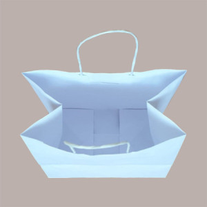 Borsa Carta Bianca Shopper Base Larga Gelateria 25+15H24 30 Pezzi