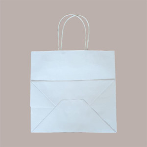 Borsa Carta Bianca Shopper Base Larga Gelateria 25+15H24 30 Pezzi [282c3c6f]