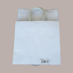 Borsa Carta Bianca Shopper Base Larga Gelateria 25+15H24 30 Pezzi [9f31fd6b]