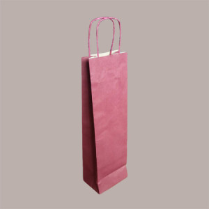 Borsa Busta Carta Bordeaux porta 1 Bottiglia 750 ml con Manico in Cordoncino 12+8.5x39cm 20 Pezzi [7b1fbc6e]