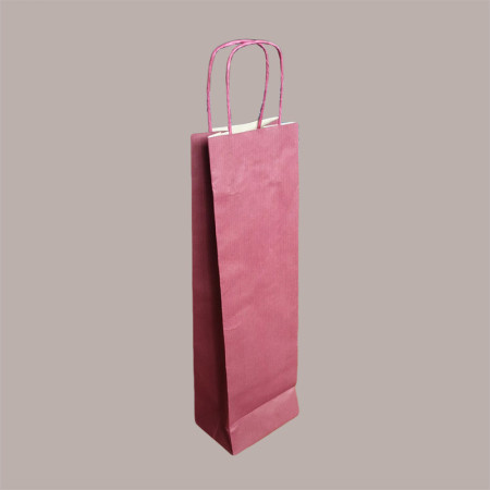 Borsa Busta Carta Bordeaux porta 1 Bottiglia 750 ml con Manico in Cordoncino 12+8.5x39cm 20 Pezzi [7b1fbc6e]