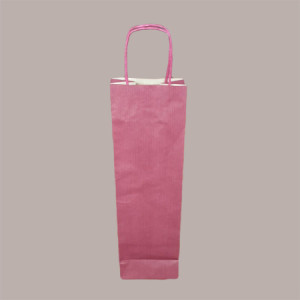 Borsa Busta Carta Bordeaux porta 1 Bottiglia 750 ml con Manico in Cordoncino 12+8.5x39cm 20 Pezzi [15243e67]