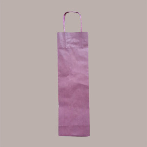 Borsa Busta Carta Bordeaux porta 1 Bottiglia 750 ml con Manico in Cordoncino 12+8.5x39cm 20 Pezzi [10747979]