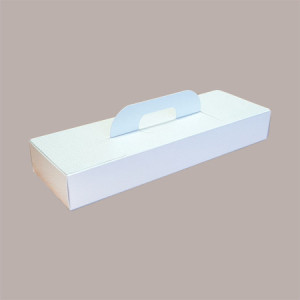 Scatola Porta Strudel in Cartoncino Bianco grafica effetto pelle 34x12H5cm 10 pezzi [1813f829]