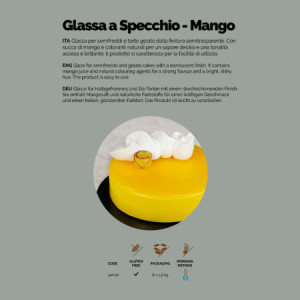 Glassa a Specchio Gusto Mango ideale per Dolci Semifreddo Leagel 1,5 Kg [403325f7]