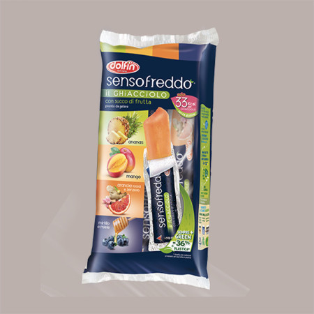 Ghiacciolo con succo di frutta Senso Freddo pronto da gelare DOLFIN 50 Pz da 42 Ml [4ed49c34]