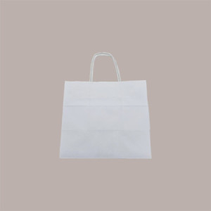 Borsa Carta Bianca Shopper Base Larga Gelateria 28+17x26 200 Pezzi [c5548147]