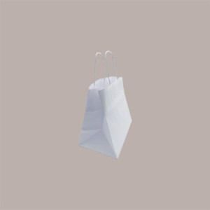 Borsa Carta Bianca Shopper Base Larga Gelateria 28+17x26 200 Pezzi