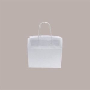 Borsa Carta Bianca Shopper Base Larga Gelateria 28+17x26 200 Pezzi [ae3f4450]