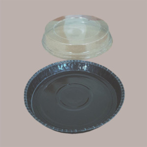 Stampo Forme Cottura Rotonda Dm180H22mm in Carta Forno Antiaderente Optima  con Coperchio Dm202H37mm 10 pezzi