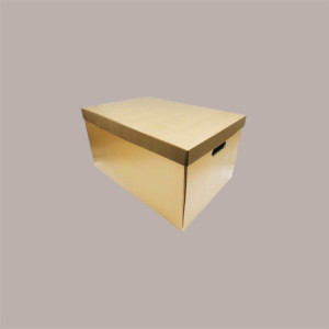 Scatola Baule + Coperchio Carta Oro 580x370x340 mm 1 pezzo [b68a0517]