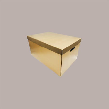 Scatola Baule + Coperchio Carta Oro 580x370x340 mm 1 pezzo [b68a0517]