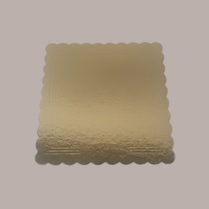 Sottotorta Vassoio Cartone Quadrato Bordo Smerlato Ala Oro Nero Usa e Getta 30x30 cm 10 Kg 44 pezzi [3a328ecb]