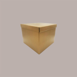 Scatola Baule + Coperchio Carta Oro 300x300x240 mm 2 pezzi [a461d613]