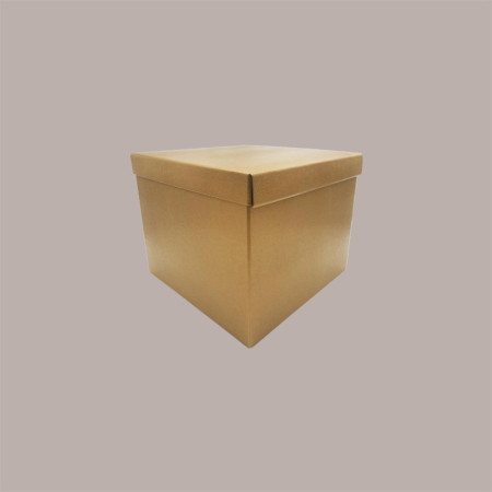 Scatola Baule + Coperchio Carta Oro 300x300x240 mm 2 pezzi [a461d613]
