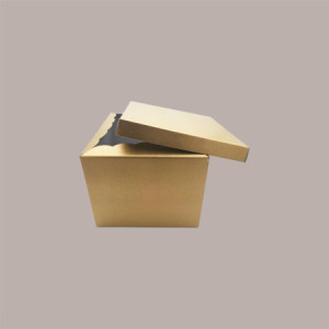 Scatola Baule + Coperchio Carta Oro 300x300x240 mm 2 pezzi