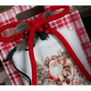 Decorazione Fiocco in Velluto Rosso per Confezioni Regalo H160 mm 8 pezzi