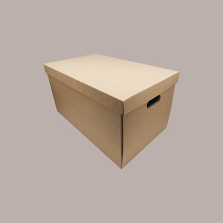 Scatola Baule + Coperchio Carta Avana Liscio 580x370x340 mm 1 pezzo [e63c3c3e]