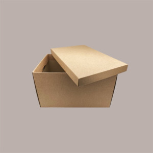 Scatola Baule + Coperchio Carta Avana Liscio 580x370x340 mm 1 pezzo