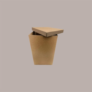 Scatola Baule + Coperchio Carta Avana Liscio 345x345x600 mm 1 pezzo