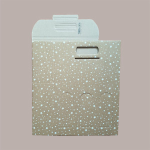 Scatola Astuccio Porta 3 Bottiglie 750 ml Olio Vino in Cartoncino Avana grafica Stelle Bianche Galaxy 270x90H385mm, 1 [f7135561]