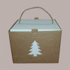Scatola per Confezione Regalo Porta Panettone Alto in Cartoncino Avana grafica Albero 210x210H210mm, 5 pezzi [be638e15]