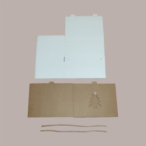 Scatola per Confezione Regalo Porta Panettone Alto in Cartoncino Avana grafica Albero 210x210H210mm, 5 pezzi [bb33c90b]