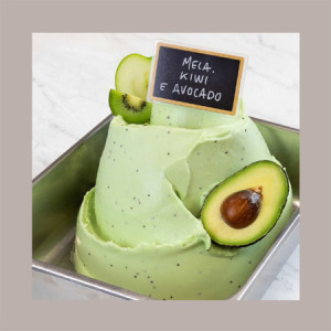 Easy Gusto Mela Kiwi e Avocado Preparato in Polvere ideale per Gelato Leagel 1,25 Kg