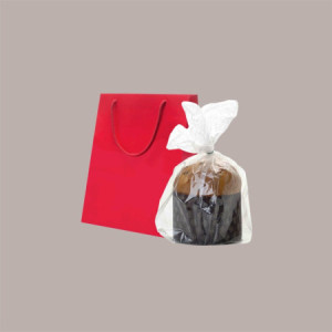 Shopper Porta Panettone Rossa Lusso Opaca 24,5x24,5x33,5 cm 10 pezzi
