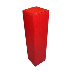 20 Pz Scatola Astuccio Porta 1 Bottiglia 750 ml Olio Vino in Cartoncino Onda Rosso 90x90H345mm [d5bc9c1e]