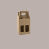 Scatola Mini box Porta 4 Bottiglie Birra o Olio da 25/33 cl in Carta Avana con Finestra 130x130x210 mm 10 Pezzi [0e9748ff]