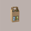Scatola Mini box Porta 4 Bottiglie Birra o Olio da 25/33 cl in Carta Avana con Finestra 130x130x210 mm 10 Pezzi [d7b10bf2]