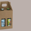 Scatola Mini box Porta 4 Bottiglie Birra o Olio da 25/33 cl in Carta Avana con Finestra 130x130x210 mm 10 Pezzi [65fc8de8]