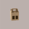 Scatola Mini box Porta 4 Bottiglie Birra o Olio da 33 cl in Carta Avana con Finestra 155x155x160 mm 10 Pezzi [0157610f]