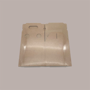 Scatola Mini box Porta 4 Bottiglie Birra o Olio da 33 cl in Carta Avana con Finestra 155x155x160 mm 10 Pezzi [e959a3f4]
