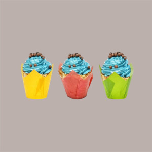 Pirottini Tulipano Carta Colori Assortiti Monouso Muffin Fondo 50 mm H95 mm 300 Pezzi