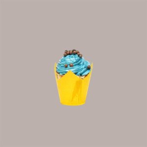 Pirottino Tulipano Monouso in Carta per Muffin Colore Giallo Fondo 50 mm H95 mm 100 Pezzi