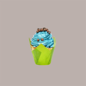Pirottino Tulipano Monouso in Carta per Muffin Colore Verde Fondo 50 mm H95 mm 100 Pezzi