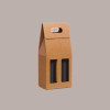 Scatola Astuccio Porta 2 Bottiglie Olio Vino 750 ml in Cartoncino Onda Avana 180x90H390mm 10 pezzi [d15783d4]