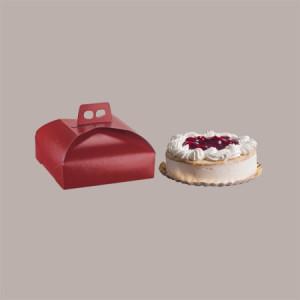 Scatola Porta Torta Rettangolare Cartoncino Grafica Pelle Bordeaux 44x33x7 cm 5 pezzi