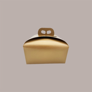 Scatola per Confezione Regalo Porta Panettone Basso da 1 Kg in Cartoncino grafica Skin Oro 245x245H130mm 10 pezzi [8b6de442]