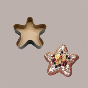 Stampo Forme Cottura in Carta Forno a Forma di Stella 5 Punte da 500 gr Usa e Getta Dm235H60mm 10 pezzi